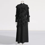 Dress Women's Dress 2025 Spring Fashion High Tie Spliced Flower Pink Dress