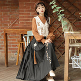 Maple Chinese Costume Chinese Style Improvement Han Element Vest Shirt Half Skirt Set 8959