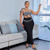 Summer Sexy Nail Beads Sleeveless Hot Diamond Banding Dress Dress Dress