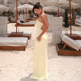 Women's Summer New Sexy Solid Color Oblique Shoulder Strapped With Dress Woman DJPT