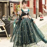 Design Galan Improved Han Elements Hanbok Half-Skirt Dress Shawl Set 8693