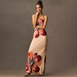 Positioning Print Medium Long Bag Hip Dress Sexy Breast Repair Dress Summer HZ0628