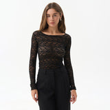 Women's Autumn And Winter Lace Skin Foundation Casual Elegant Top Bottom DJPT