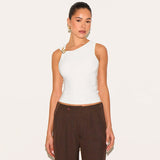 Women's Summer New Sexy Simple Solid Color Tightness Side Long Vest Woman DJPT