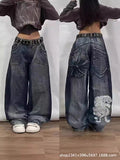 New Y2k High Street Gradient Loose Straight Jeans Men And Women's Same Trendy Jeans DJPT