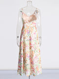 Sexy Hottie Style 2025 Summer New Lace Embroidery Print Waist Long Sling Dress Women's Dress