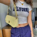 Women's Clothing 2025 Summer New Round Neck Short-Sleeved Letter Print Short-Sized Hottie Top DJPT