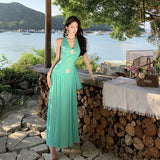Pure Desire To Show The Back Of The V-Neck Hanging Neck Dress Women To Show The Skinny Dress Thai Seaside Photo Skirt