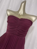 A line Sweetheart Burgundy Chiffon Vacation Dress Long Birthday Dresses SD0010