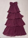 A line Sweetheart Burgundy Chiffon Vacation Dress Long Birthday Dresses SD0010
