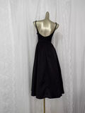 A line Spaghetti Straps Black Vacation Dress Satin Birthday Dresses SD0016