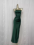 Sheath One Shoulder Green Vacation Dress Satin Birthday Dresses HZ0628