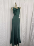 Sheath Spaghetti Straps Green Vacation Dress Satin Birthday Dresses SD0020