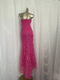 Sheath Strapless Hot Pink Vacation Dress Flowers Birthday Dresses SD0027