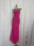 Sheath Strapless Hot Pink Vacation Dress Flowers Birthday Dresses SD0027