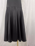 Sheath Backless Travel Vacation Black Satin Beach Dress Long Dress SD002
