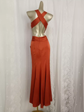 Sheath V Neckline Satin Backless Vacation Dress Birthday Dresses SD0032