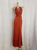 Sheath V Neckline Satin Backless Vacation Dress Birthday Dresses SD0032