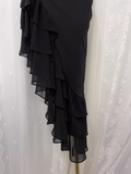 High Low Black Strapless Vacation Dress Birthday Dresses SD0038