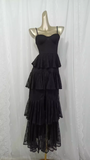 A line Spaghetti Straps Lace Vacation Black Beach Dress Long Dress SD004