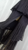 A line Spaghetti Straps Lace Vacation Black Beach Dress Long Dress SD004