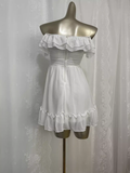 A line White Chiffon Travel Vacation Dress Short Birthday Dress SD0063