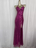 Sheath Spaghetti Straps Sequin Pink Long Vacation Dress Birthday Dresses SD0070