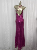 Sheath Spaghetti Straps Sequin Pink Long Vacation Dress Birthday Dresses SD0070