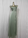 A line Spaghetti Straps Sage Green Long Vacation Dress Birthday Dresses SD0073