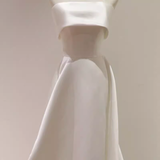 A Line Strapless Satin Ivory Wedding Dresses SD0075