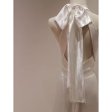 Sheath Satin White Long Wedding Dresses Backless Brides Dress SD0080