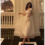 A line Spaghetti Straps Ivory Satin Prom Dresses Evening Gowns SD1008