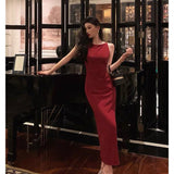 Sheath Jewel Neckline Red Long Prom Dresses Birthday Outfits Evening Gown SD1012