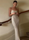 Mermaid Spaghetti Straps Floor-length Sequin Evening Dress Prom Dresses SD2054