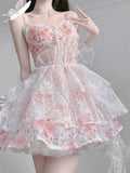 Ball Gown Spaghetti Straps Lolita Dress Pink Birthday Dresses Birthday Outfits SD1180