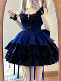 Ball Gown Straps Royal Blue Organza Short Lolita Dresses Party Dress Birthday Outfits SD1194