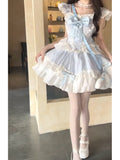 Ball Gown Square Neckline Short Tulle Blue Lolita Dresses Party Dress Birthday Outfits SD1200