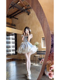 Ball Gown Square Neckline Short Tulle Blue Lolita Dresses Party Dress Birthday Outfits SD1200
