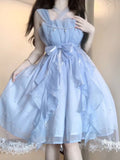 Ball Gown Square Neckline Short Blue Lolita Dresses Party Dress Birthday Outfits SD1206