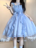 Ball Gown Square Neckline Short Blue Lolita Dresses Party Dress Birthday Outfits SD1206