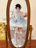Ball Gown 2 Pieces Top And Skirt Short Blue Lolita Dresses Party Dress Birthday Outfits SD1207