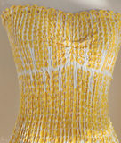 Sheath Strapless Yellow Lace Vacation Dress Short Birthday Dresses SD120