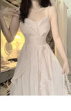 A Line Spaghetti Straps Champagne Prom Dresses Night Dress Birthday Outfits SD1215
