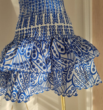 Sheath Strapless Royal Blue Lace Vacation Dress Short Birthday Dresses SD121