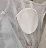 A line Spaghetti Straps Lilac Floral Travel Vacation Women Dress Tea Length Birthday Outfits SD129