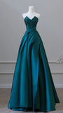 Ball Gown Sweetheart Satin Ruffles Long Prom Dresses Party Dress SD1330