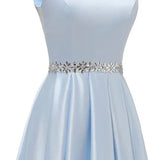 A Line Scoop Neckline Satin Green Long Prom Dresses Party Dress SD1340