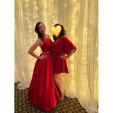 A Line Scoop Neckline Satin Green Long Prom Dresses Party Dress SD1340