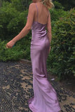 Mermaid Spaghetti Straps Grape Slit Long Prom Dresses Party Dress SD1342