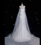 Mermaid Off The Shoulder White Wedding Dresses With Train Bridal Gowns SD1384